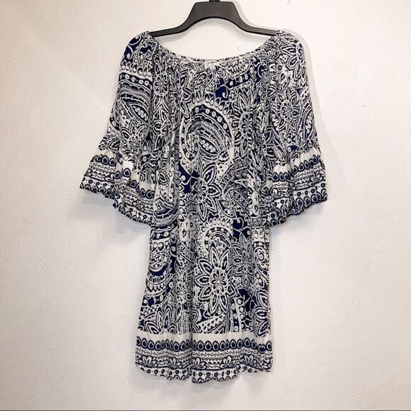 Umgee Paisley Floral Off the Shoulder Dress S - Picture 1 of 10